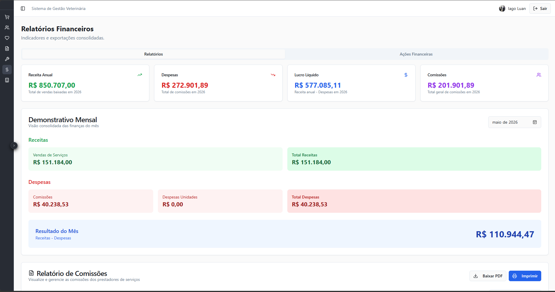 Dashboard ERP